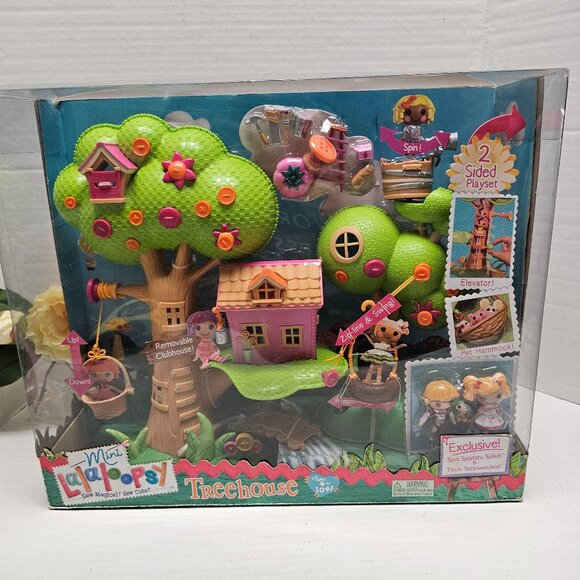 New Lalaloopsy Mini Tree Treehouse Playset 2 Dolls Pets Club house Pirate Patch